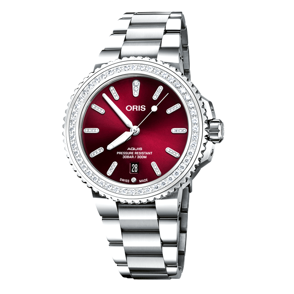 ساعة أوريس 01 733 7766 4998 النسائية Aquis Date Diamonds