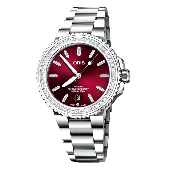 ساعة أوريس 01 733 7766 4998 النسائية Aquis Date Diamonds