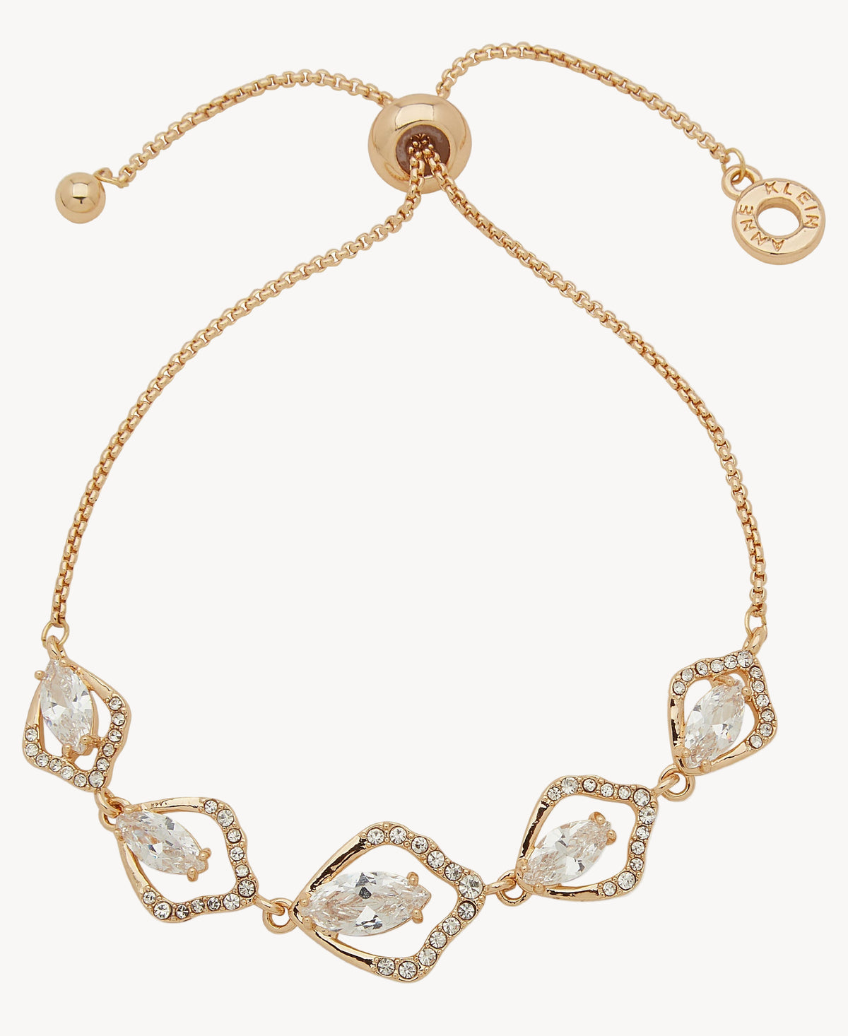 Anne Klein Jewelry 01B00638 Adjustable Crystal Station Bracelet