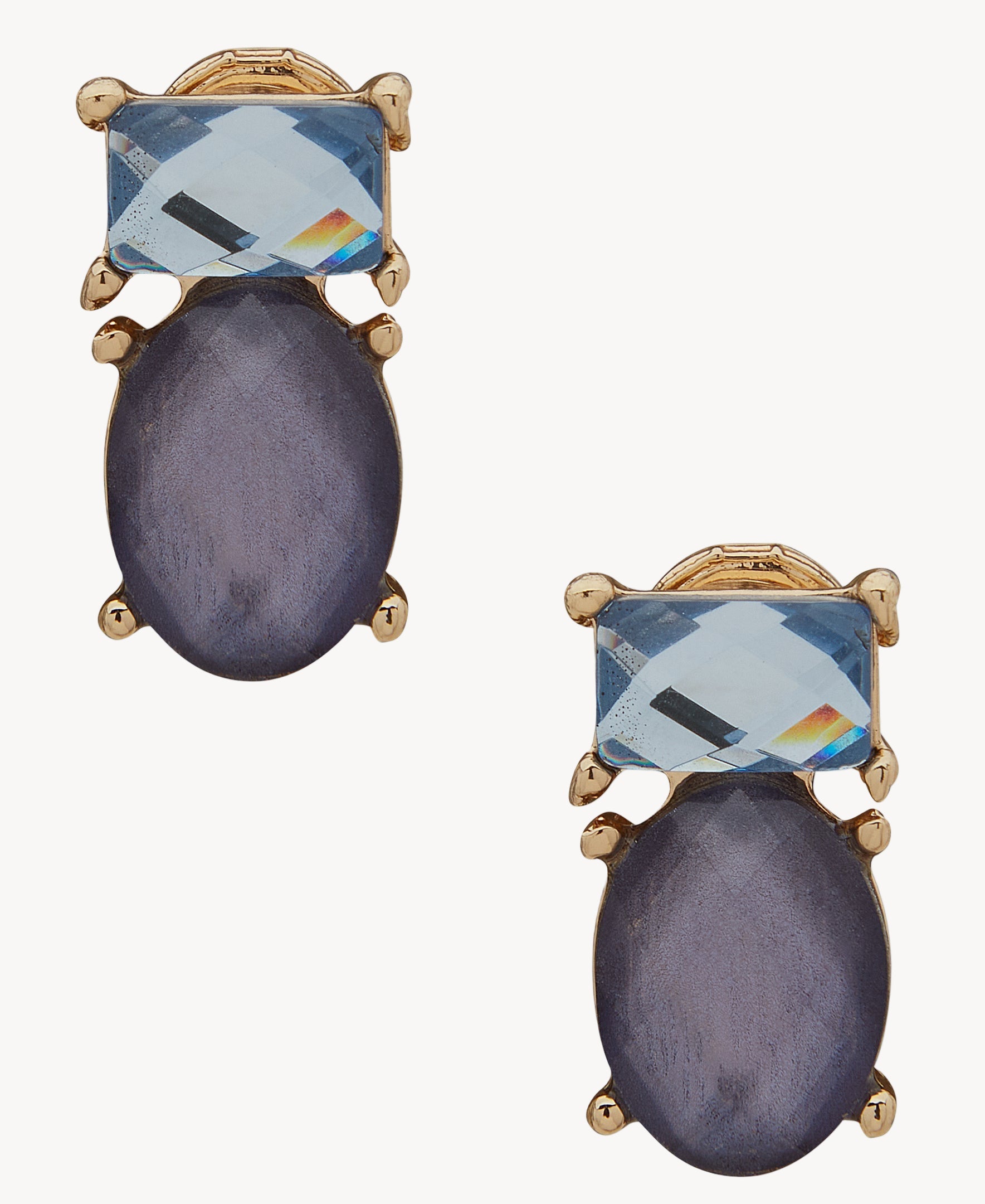 أقراط آن كلاين 01C00176 مرصعة بالكريستال الأزرق المزدوج