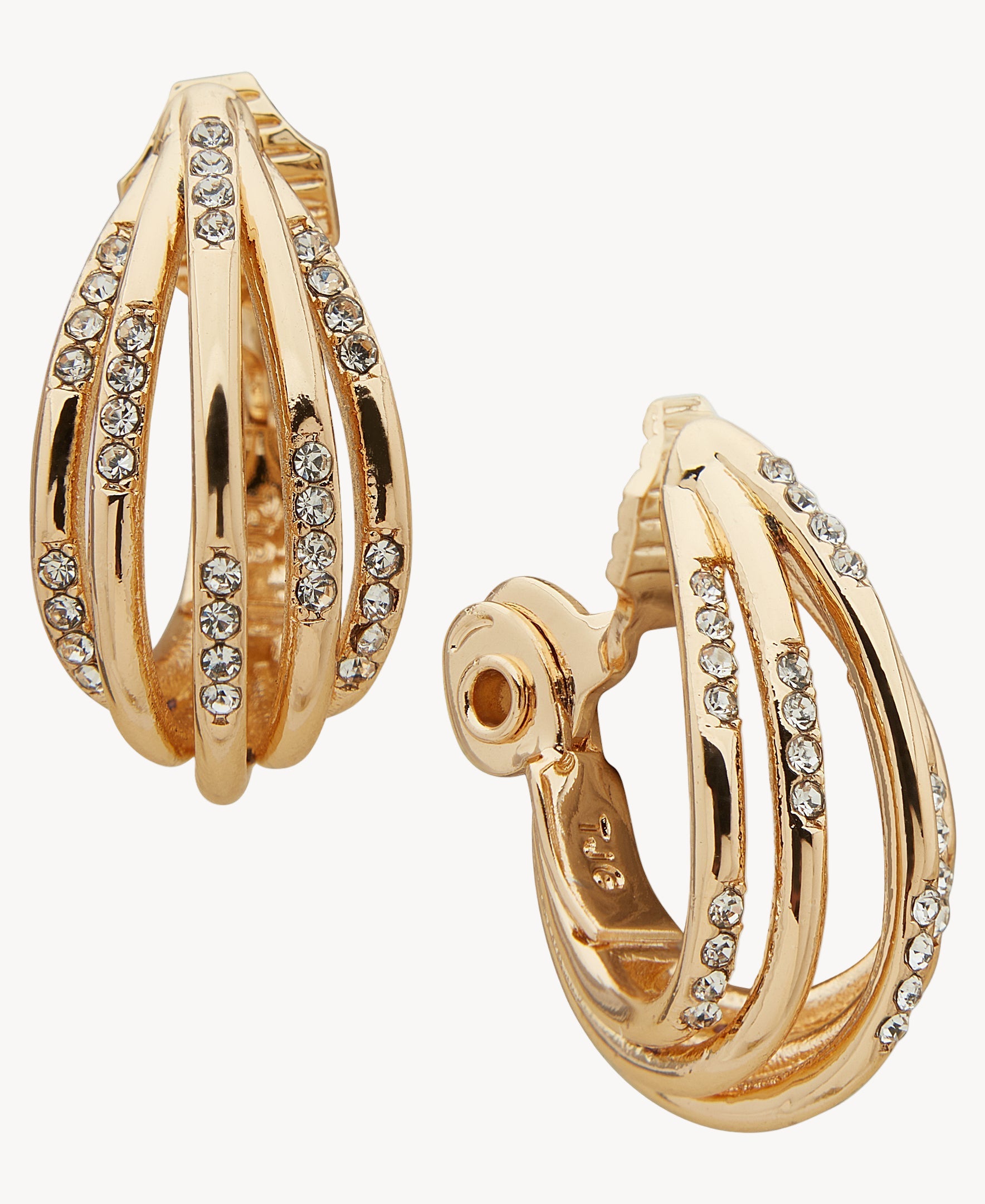 أقراط دائرية من الذهب والكريستال من آن كلاين جوليري 01C00313