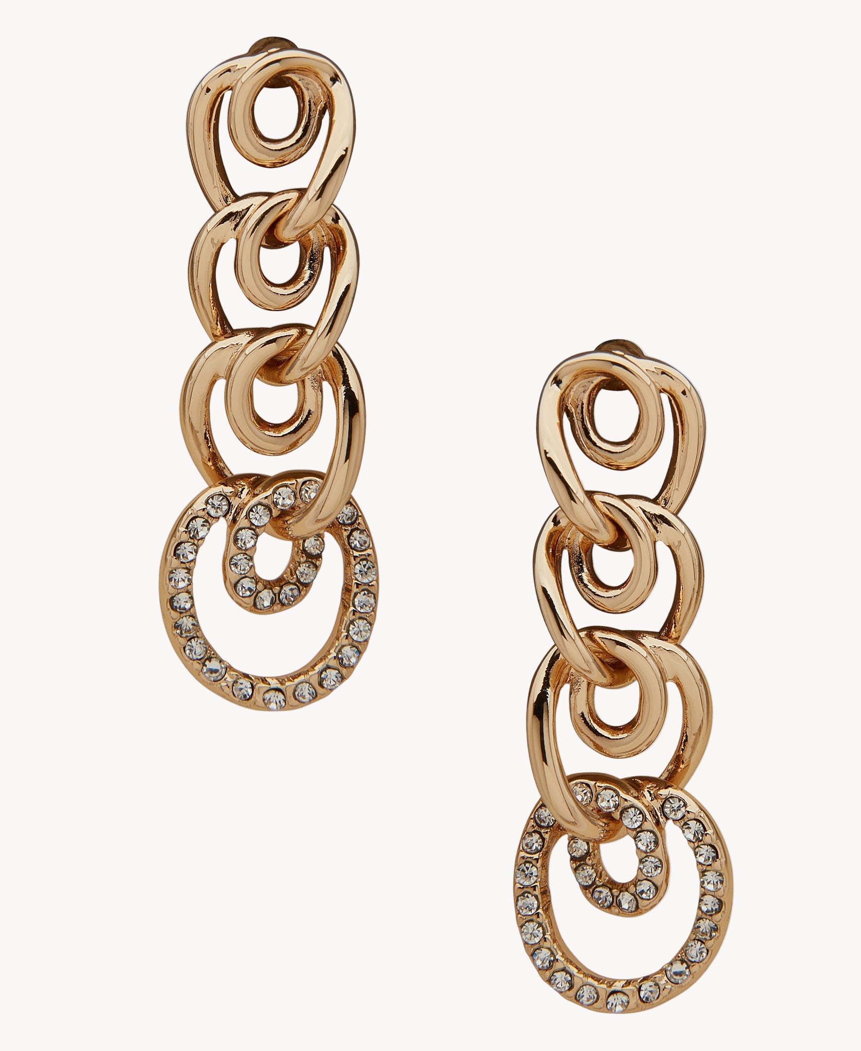 أقراط متدلية من الذهب والكريستال من آن كلاين جوليري 01G00356