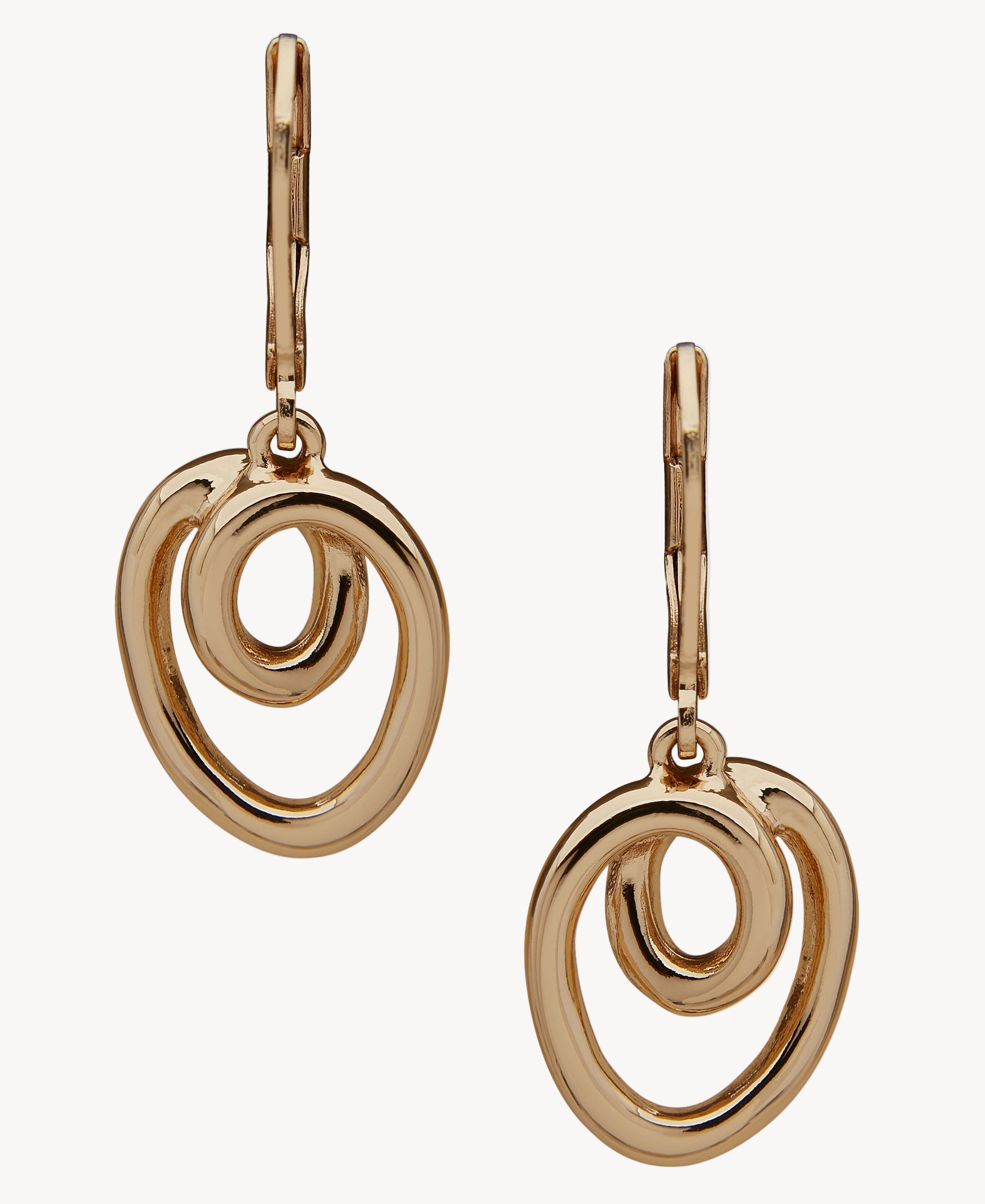 أقراط آن كلاين 01G00358 العصرية ذات الحلقات الذهبية