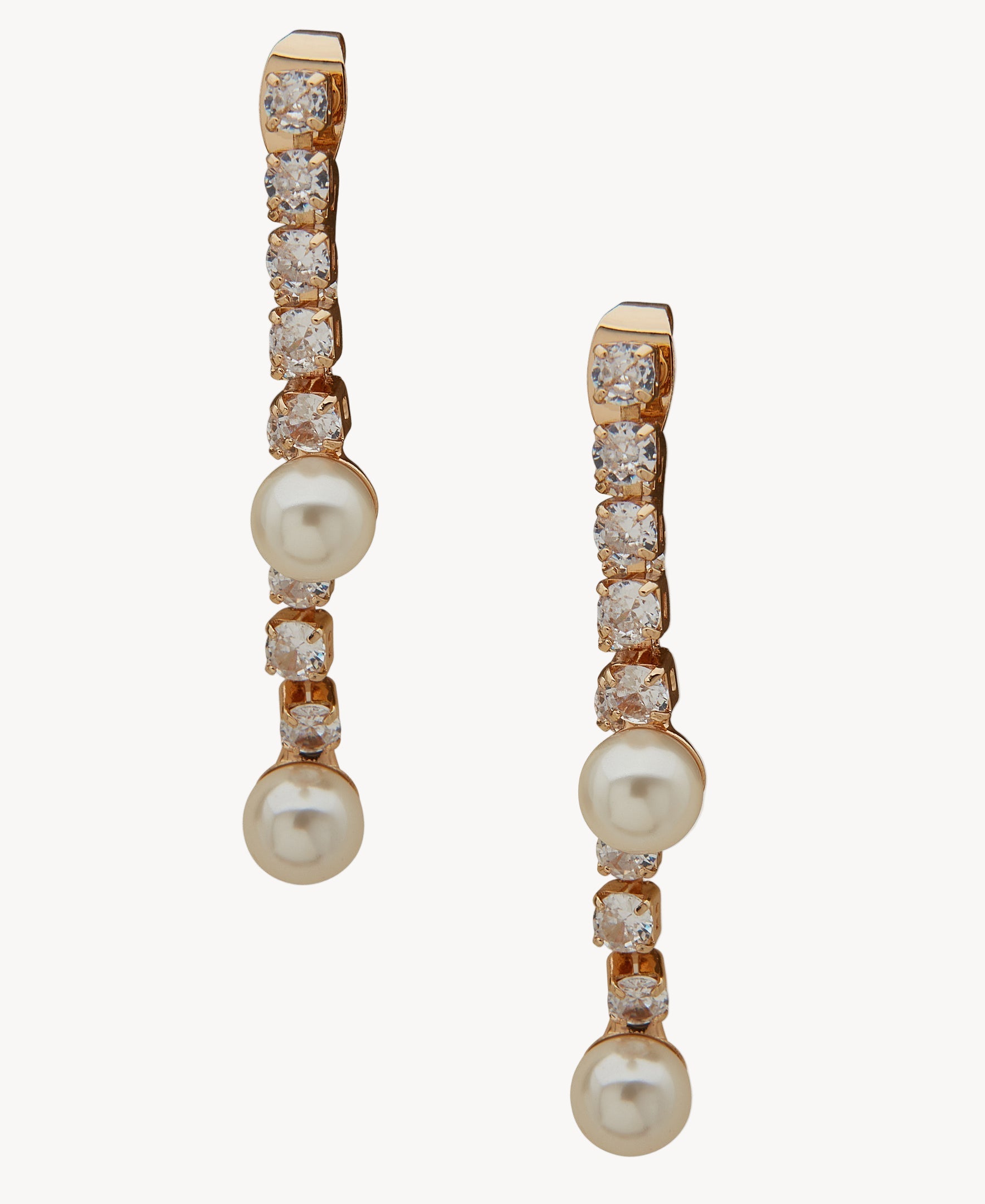 أقراط آن كلاين متدلية من اللؤلؤ والكريستال 01G00369