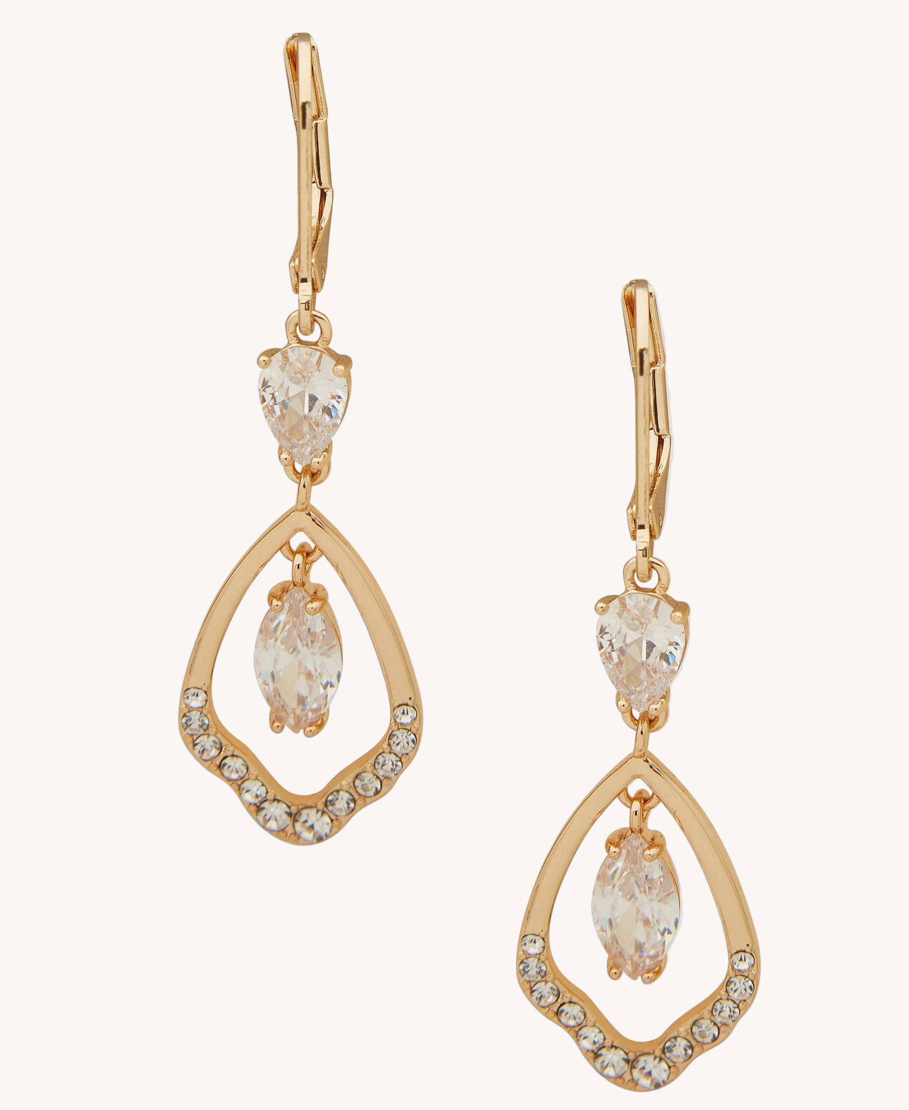 أقراط متدلية من الكريستال على شكل دمعة من آن كلاين جوليري 01G00837