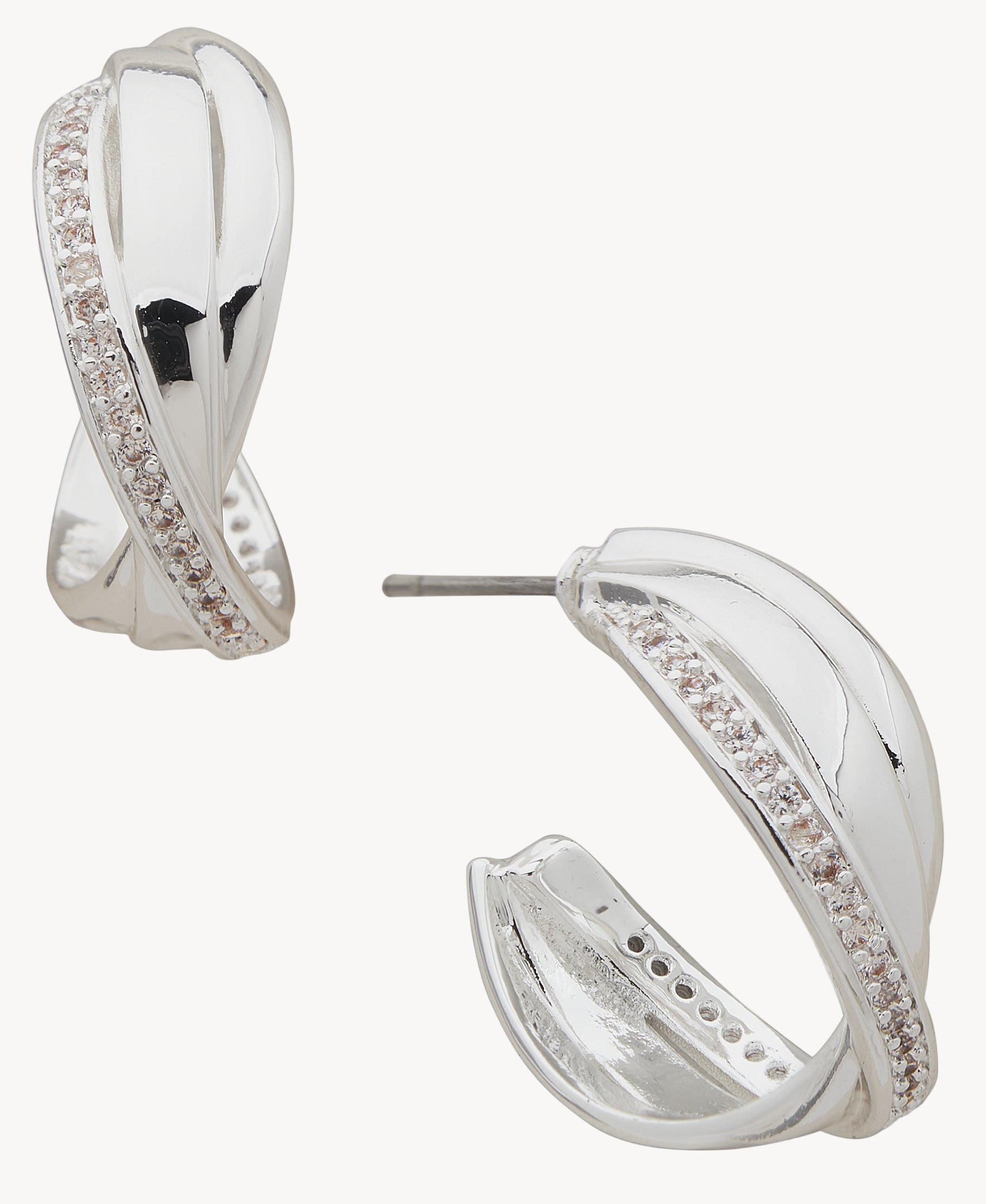 أقراط دائرية ملتوية فضية اللون من آن كلاين جوليري 01G00869