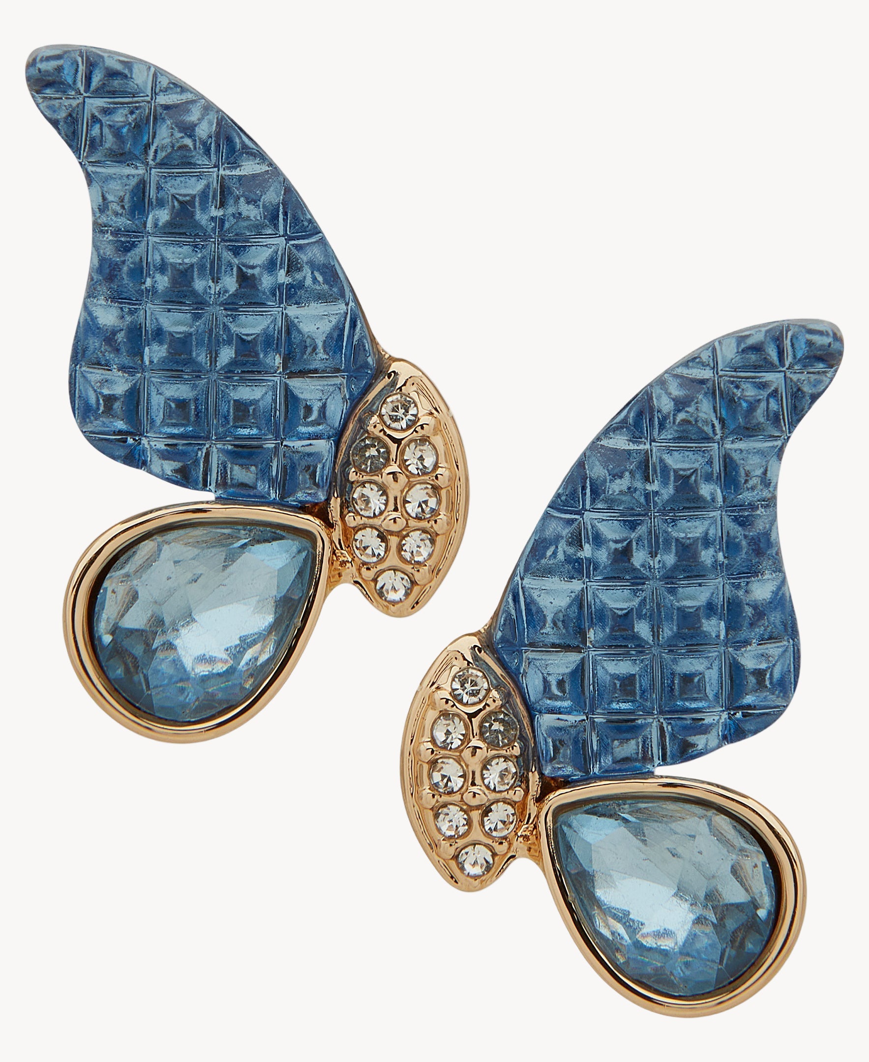 أقراط آن كلاين 01G00884 على شكل فراشة زرقاء