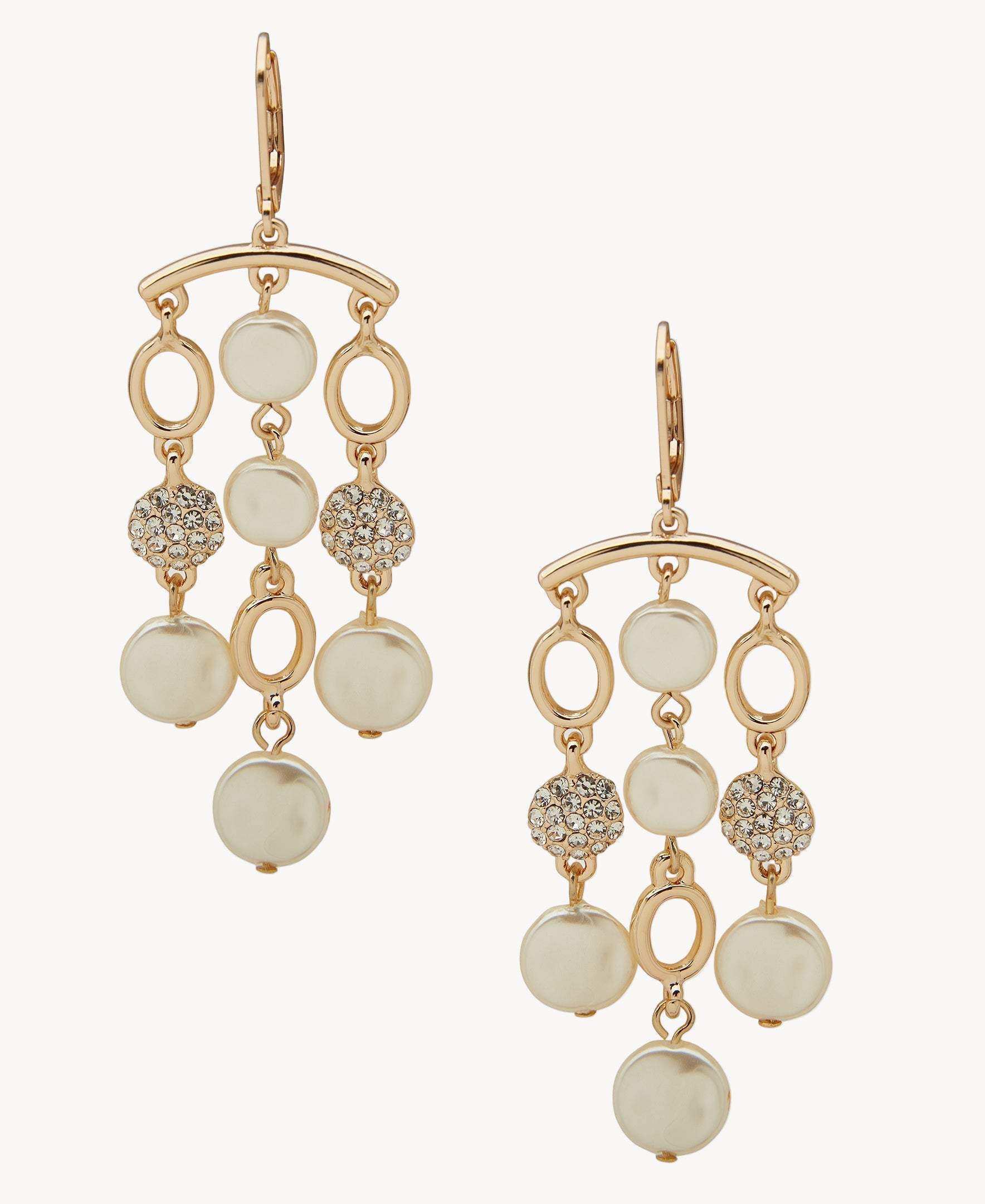 أقراط ثريا من اللؤلؤ باللون الذهبي من آن كلاين جوليري 01G00888