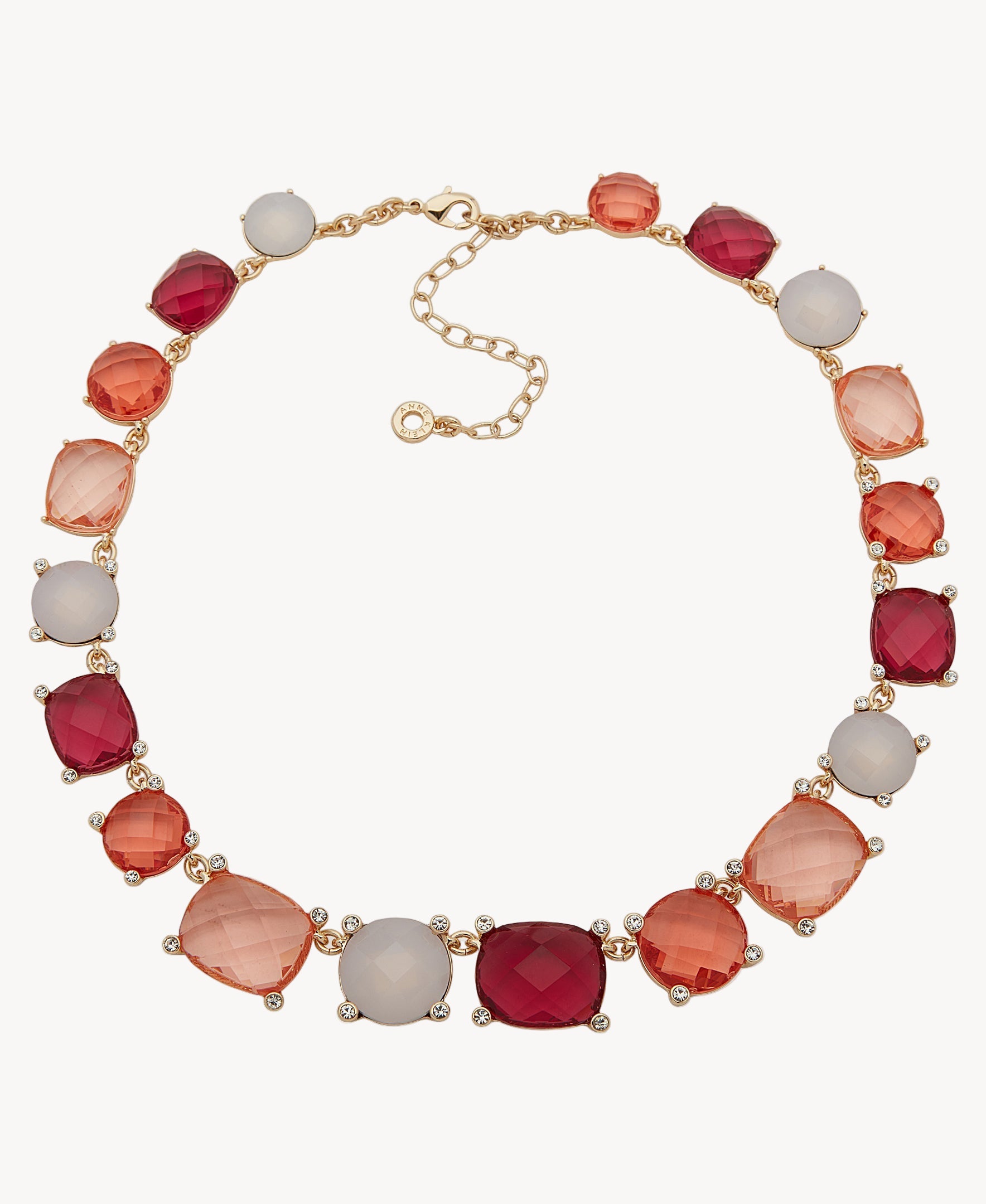 قلادة آن كلاين جوليري 01N00473 بحجر أحمر وخوخيّ