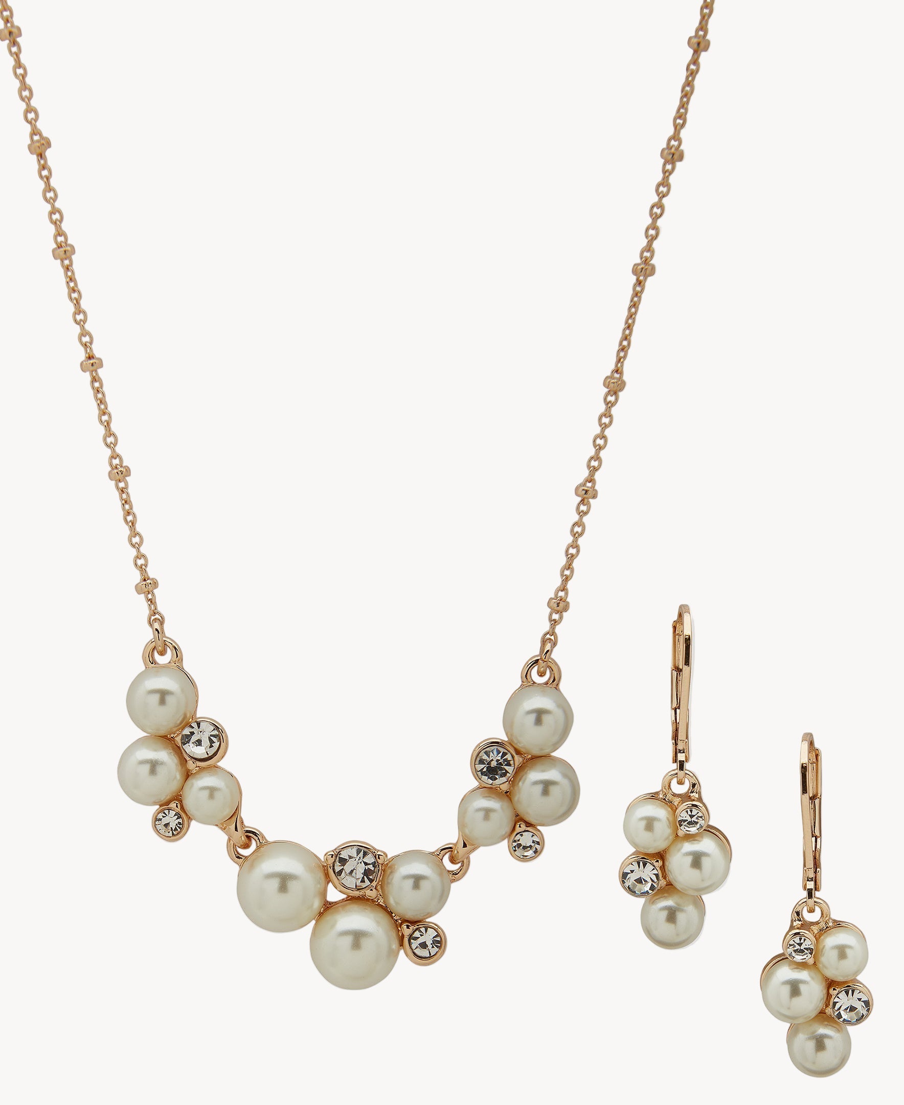 طقم قلادة وأقراط من اللؤلؤ من آن كلاين 01S00231