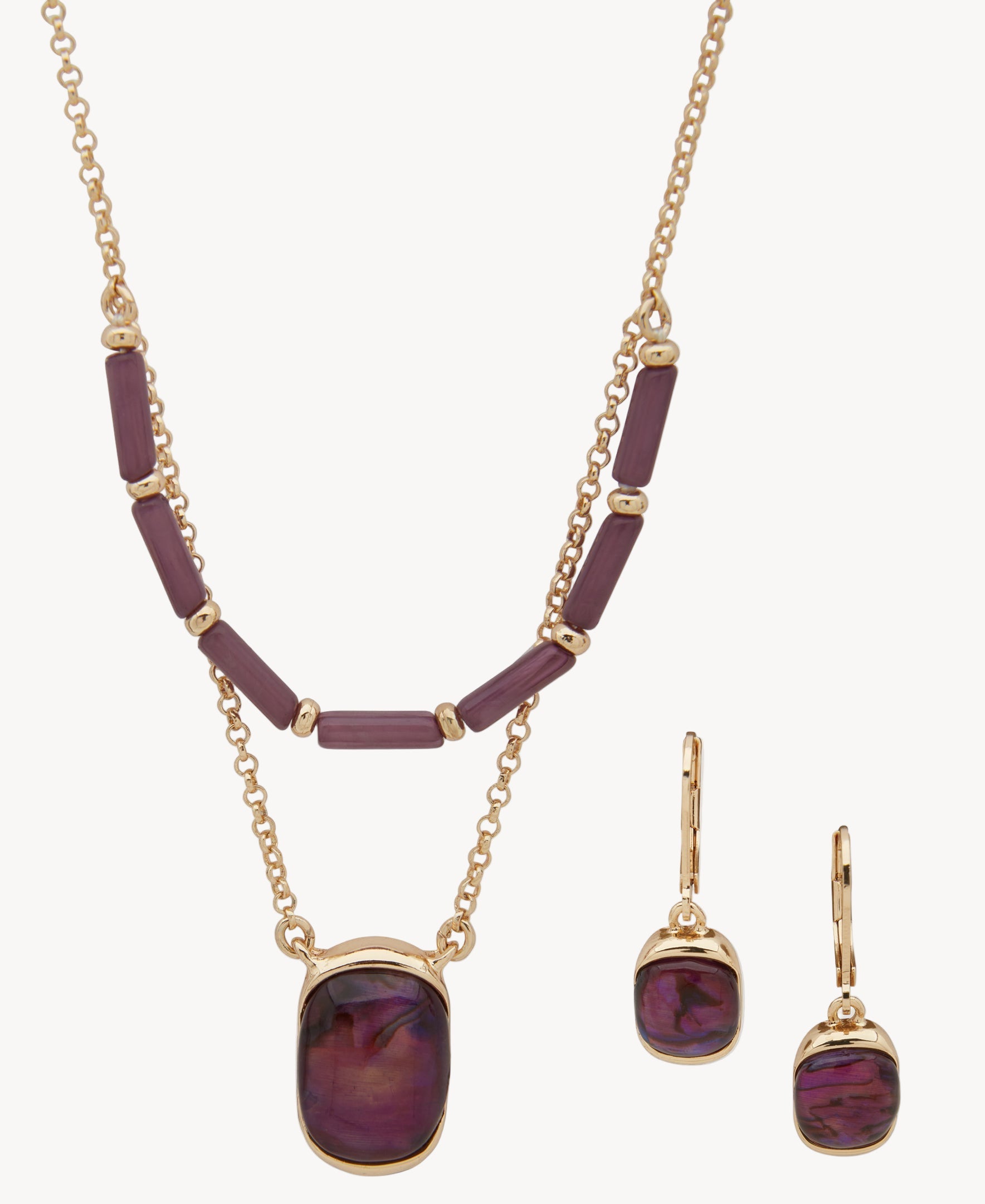 طقم أقراط وقلادة من آن كلاين 01S00257