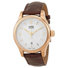 Oris  01 7337594 4831-07 6 2012 Classic Date Silver Dial Brown Leather Men's Watch