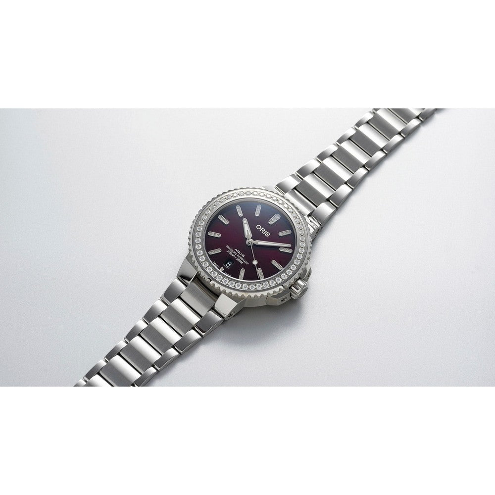ساعة أوريس 01 733 7766 4998 النسائية Aquis Date Diamonds