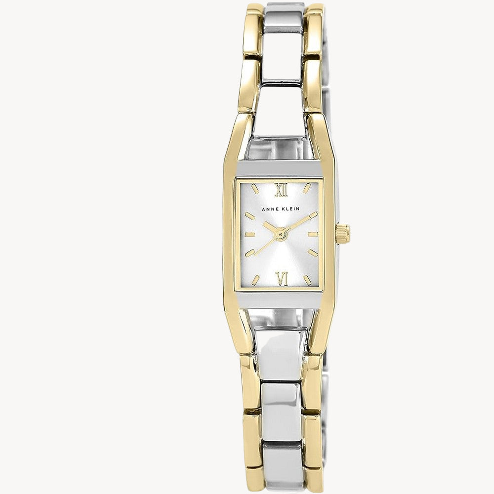 ساعة آن كلاين 10/6419SVTT ثنائية اللون بسوار - مينا فضية مقاس 19 مم