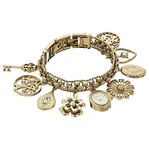 Anne Klein 10/8096CHRM Women's Premium Crystal Accented Charm Bracelet Watch