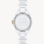 ساعة كوتش مودرن سبورت النسائية الفضية بمينا بيضاء - 14503254