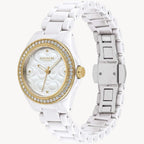 ساعة كوتش مودرن سبورت النسائية الفضية بمينا بيضاء - 14503254