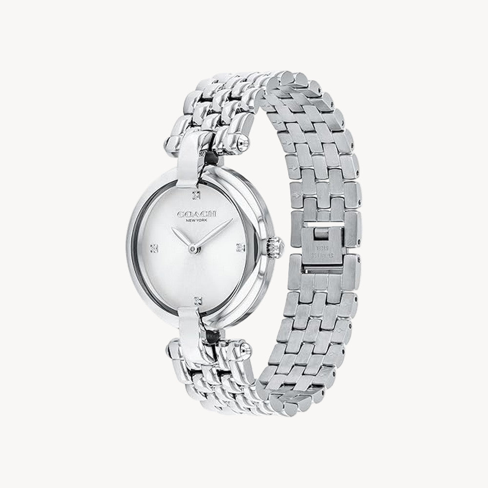 ساعة كوتش النسائية التناظرية ذات الميناء الأبيض - CO14503319