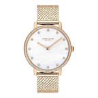 ساعة Coach 14503360 النسائية أودري بمينا أبيض وسوار من الفولاذ المقاوم للصدأ