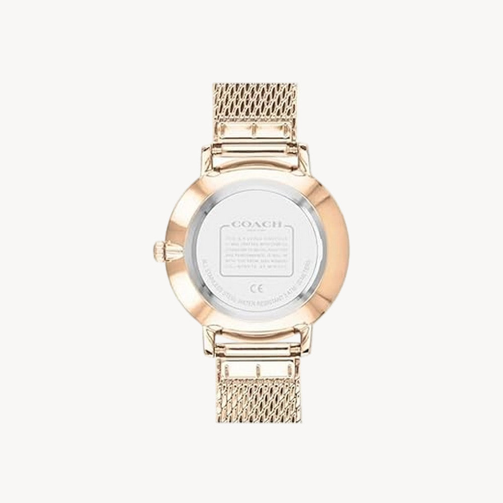 ساعة Coach 14503360 النسائية أودري بمينا أبيض وسوار من الفولاذ المقاوم للصدأ