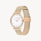 ساعة Coach 14503360 النسائية أودري بمينا أبيض وسوار من الفولاذ المقاوم للصدأ