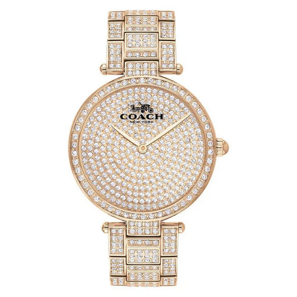 Coach 14503428 Park Quartz Crystal Carnation Gold Dial Ladies Watch