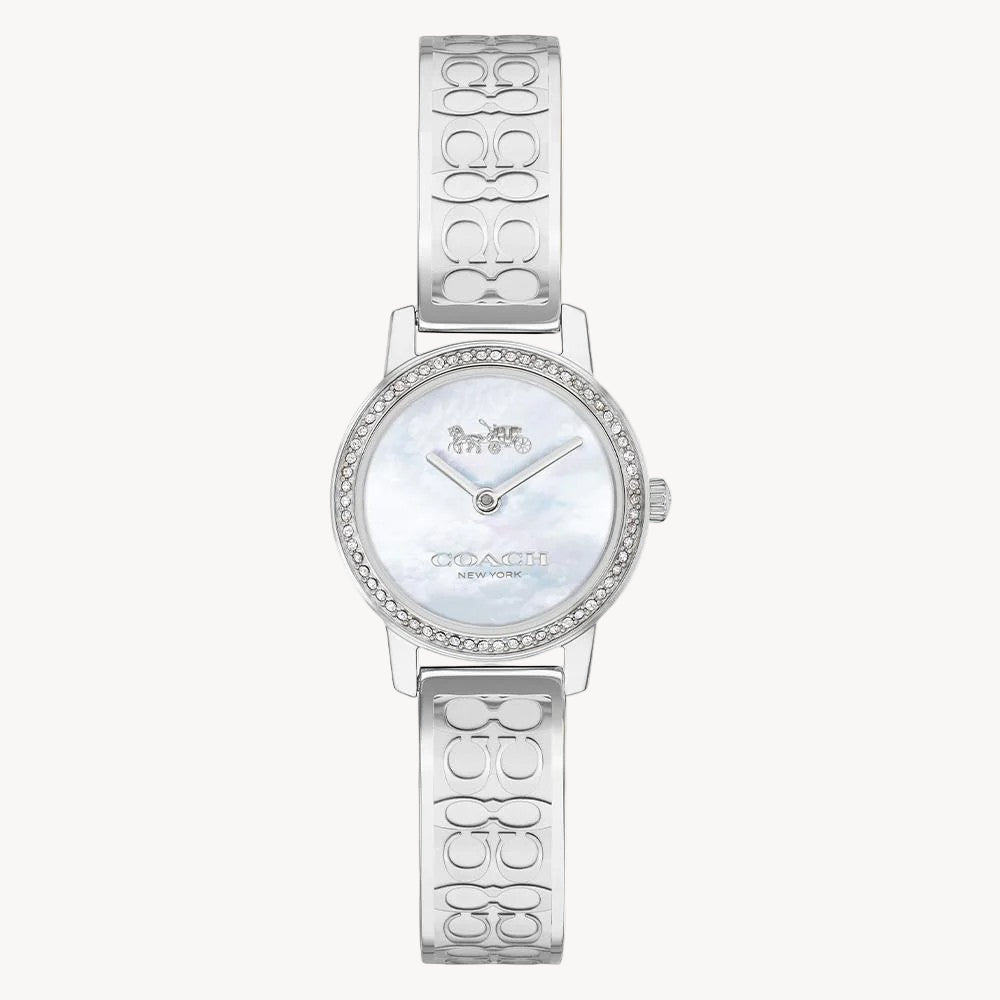 Movement Type: Quartz
Case Diameter: 22.00 mm
Case Thickness: 5.55 mm
Band Width: 10.00 mm
Case Material: Stainless Steel With Crystal
Crystal Material: Mineral
Strap Material: Stainless Steel
Water Resistance: 3 Atm
Clasp Type: Jewelry Clasp