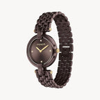 ساعة كوتش النسائية التناظرية ذات الميناء الكستنائي