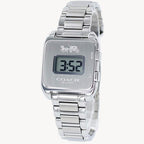 This is a digital watch from Coach watch collection.
The digital design gives a casual impression, but the elegant and sweet design is unique to Coach.
Subtly engraved with the carriage and brand logo.
Not only is it cute, but it also has an easy to read time display.
This model is suitable for a suit, business occasion, or casual fashion accent.
Thin slim case does not interfere with your arms.