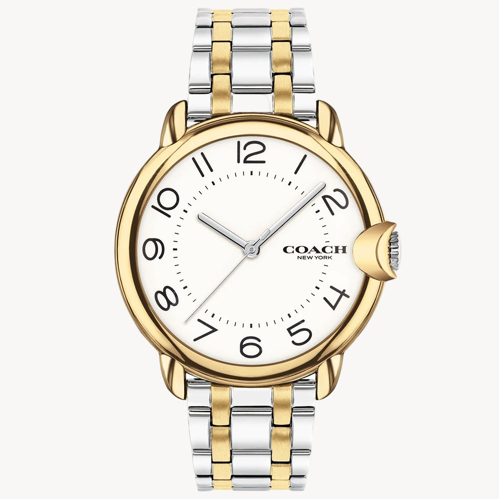 COACH 14503600 Arden White Dial Two Tone Women's Watch Coach