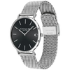 Coach 14602144 Charles Black Dial Silver Mesh Bracelet Watch for Men