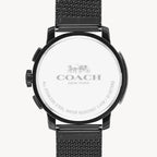 ساعة Coach كرونوغراف بليكر كرونوغراف للرجال بسوار من الفولاذ المقاوم للصدأ باللون الأسود