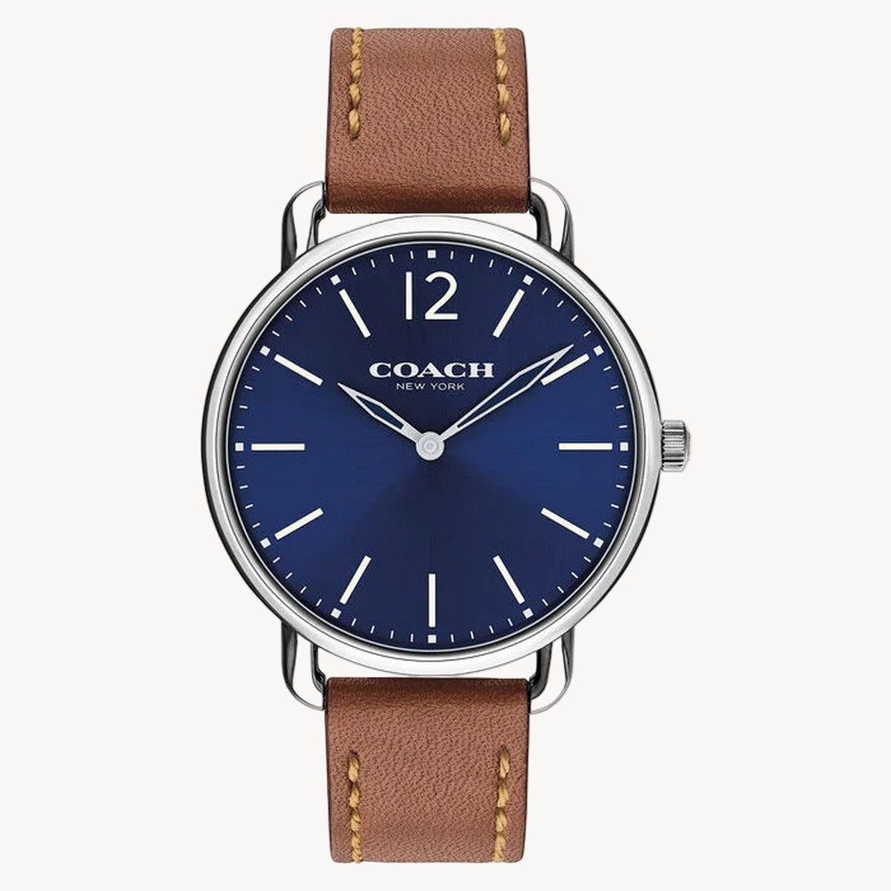 The Delancey watch is named after one of the most historic streets in New York City. The traditional design is finished with a strap crafted in supple Coach leather.