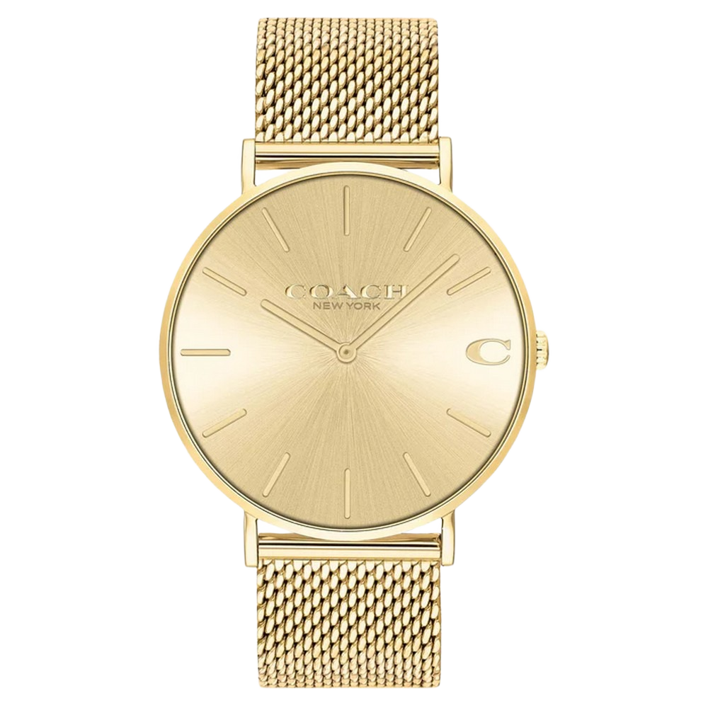 Coach 14602428 Charles Gold Tone Stainless Steel Quartz Men's Watch