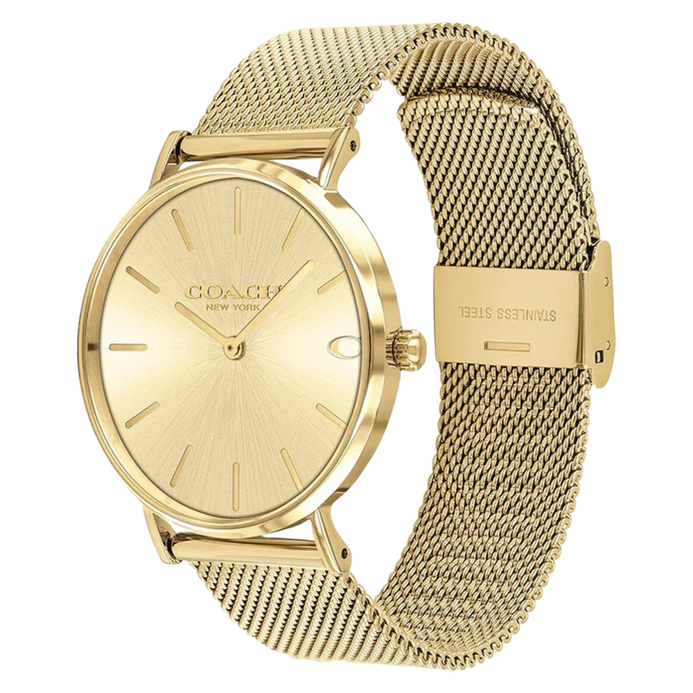 Coach 14602428 Charles Gold Tone Stainless Steel Quartz Men's Watch
