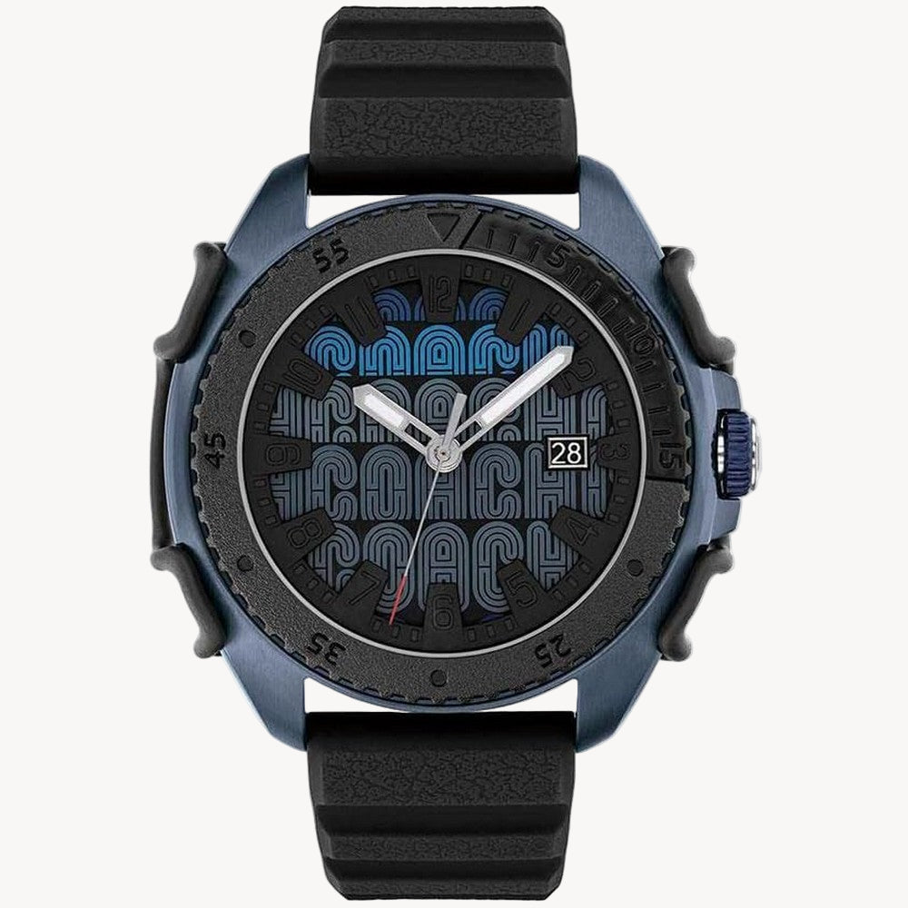 Coach Men's Watch Quartz Wrist Watch, Black Silicone- 14602450