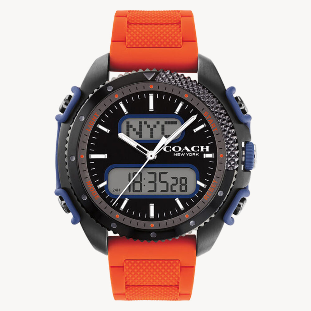 COACH 14602507 Digital Black Dial Silicone Strap Women's Watch Coach