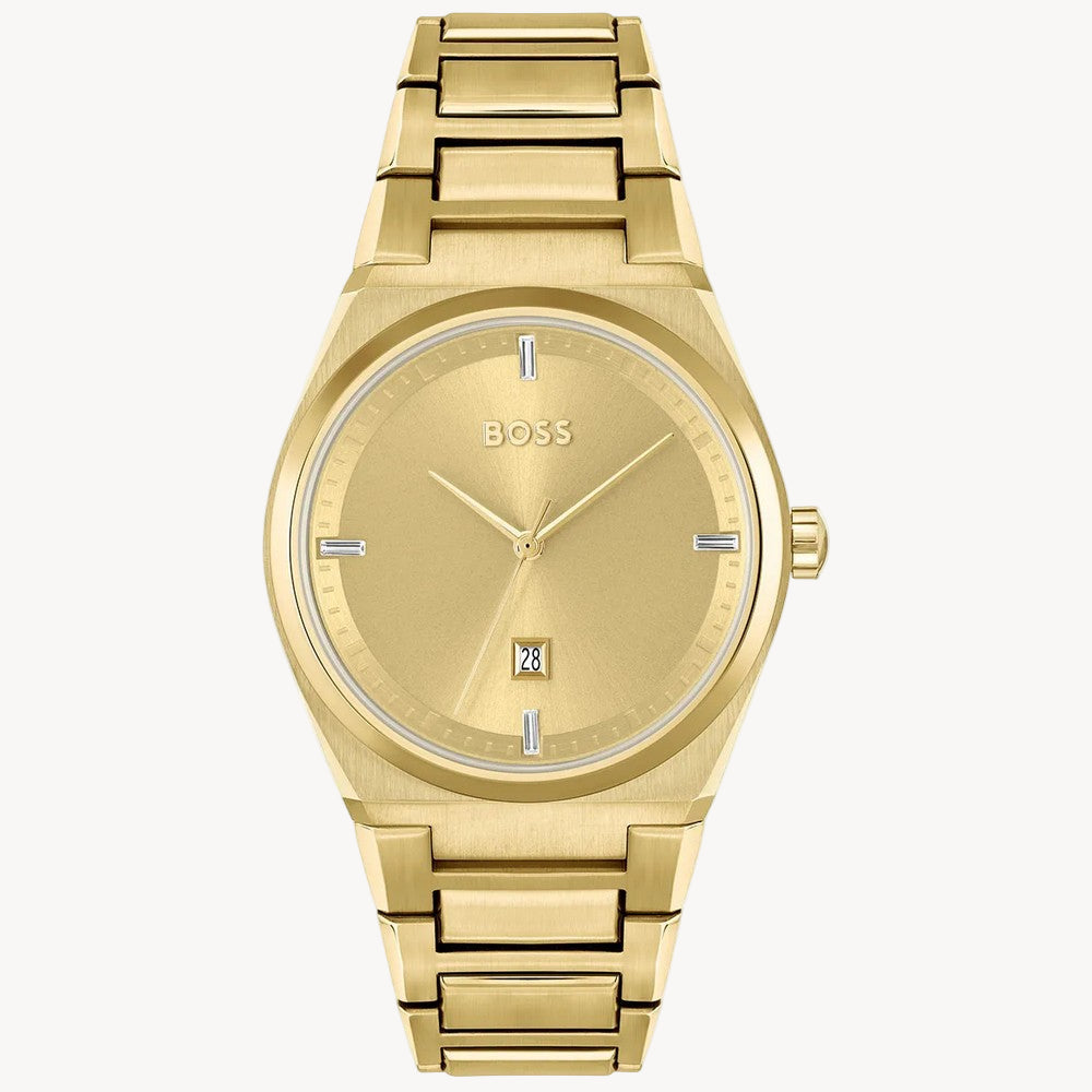 ساعة هوغو بوس 1502672 ذهبية للنساء من الفولاذ المقاوم للصدأ