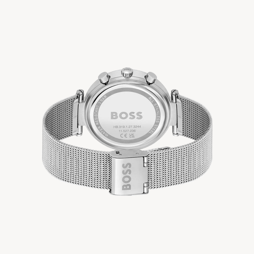 ساعة هوغو بوس 1502693 أندرا كيو تي زد متعددة الوظائف بمينا دائري ذهبي للنساء