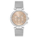 ساعة هوغو بوس 1502693 أندرا كيو تي زد متعددة الوظائف بمينا دائري ذهبي للنساء