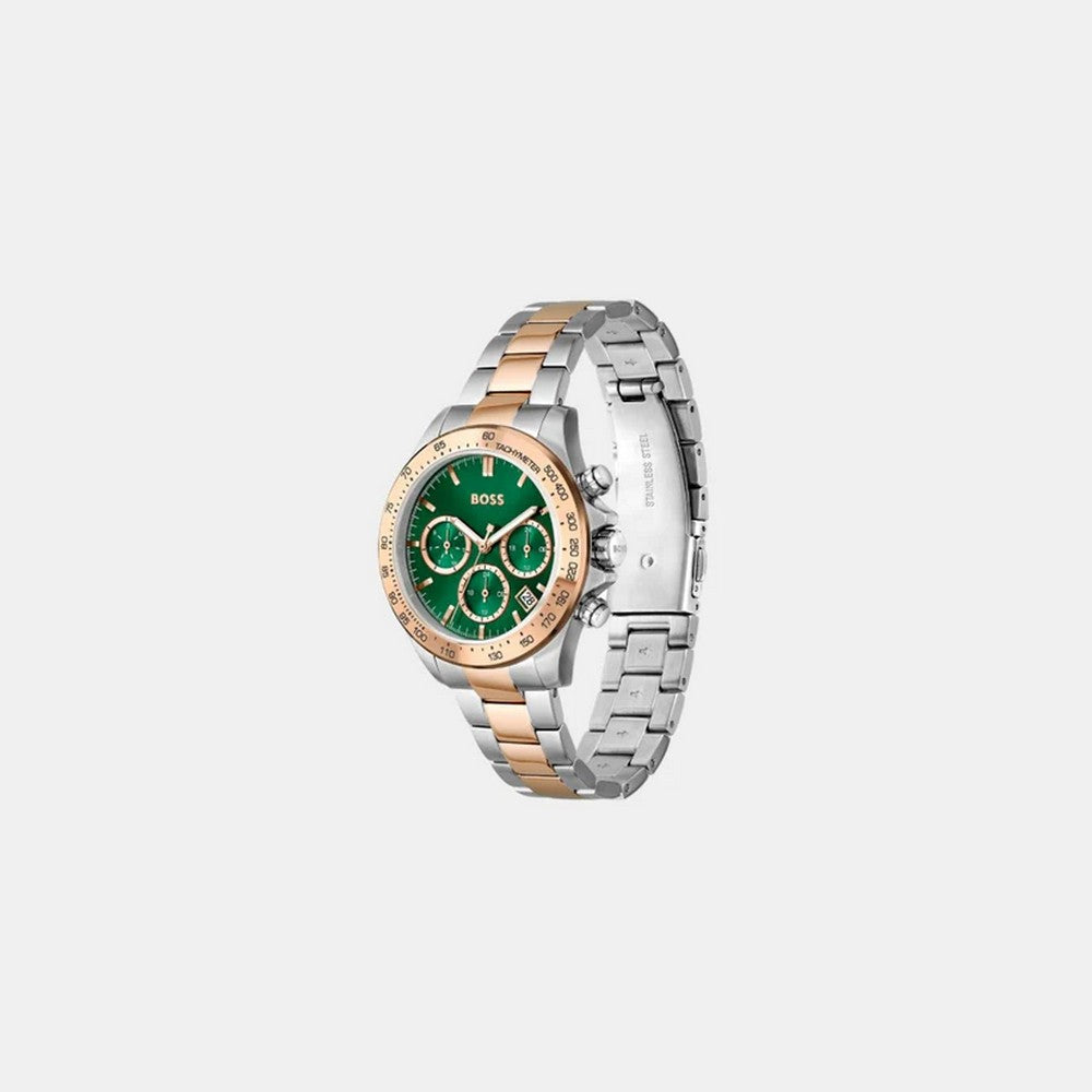 ساعة هوغو بوس 1502762 نسائية كوارتز كرونوغراف بمينا أخضر وستانلس ستيل