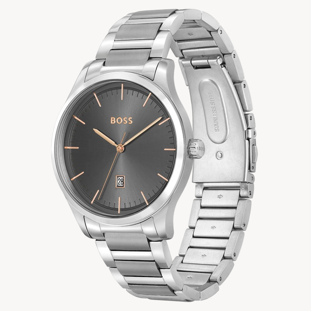 Hugo Boss 1513979 Stainless Steel Grey Dial Men's Watch