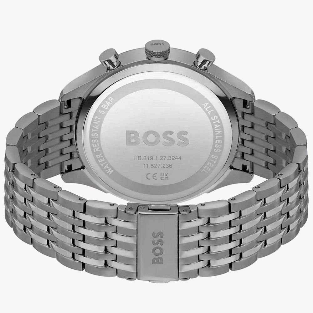 Hugo Boss 1514083 GREGOR Men's Watch Blue DIAL IONIC PLATED GREY STEEL WATC