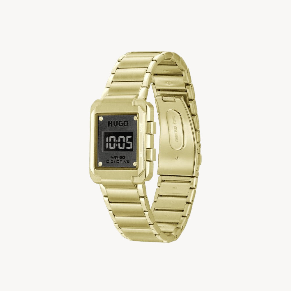 ساعة هوغو بوس 1530359 #Thrive Digital Qtz Digi للرجال بمينا مستطيل أسود