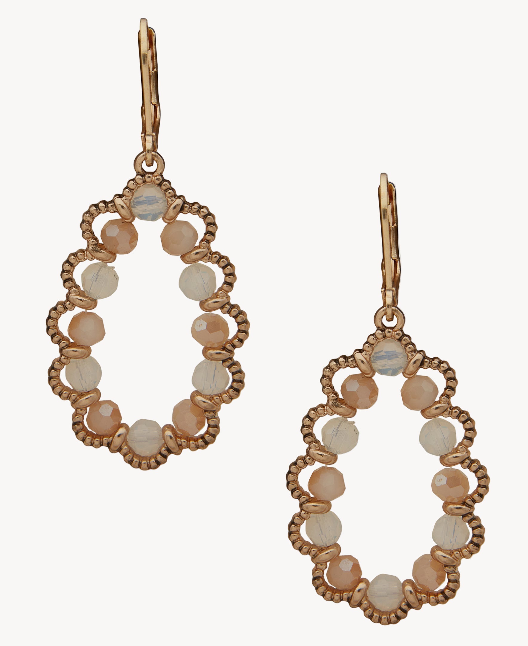 أقراط لونا وليلي LON-15G00159 بيضاوية الشكل مرصعة بالخرز