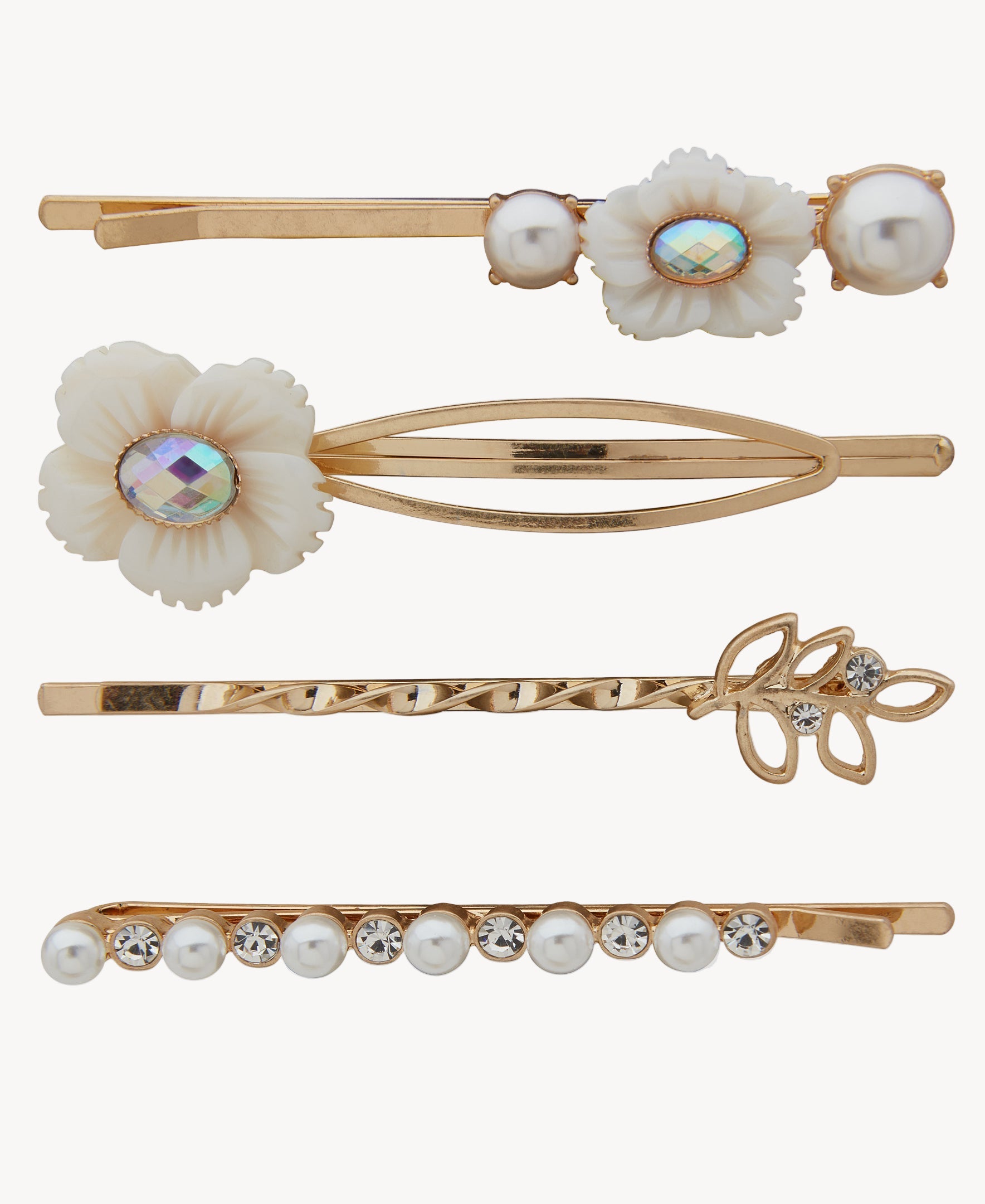 مجموعة مشابك الشعر من لونا وليلي 15H00063 باللؤلؤ والزهور