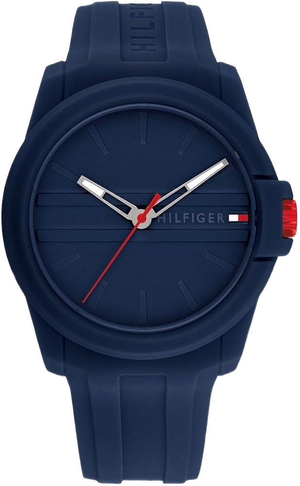 TOMMY HILFIGER  1710595 MEN'S NAVY DIAL NAVY SILICONE WATCH