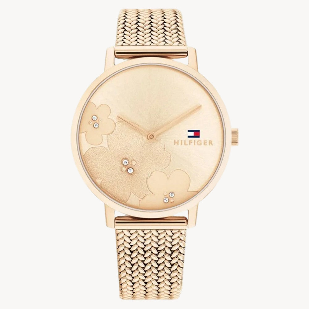 Tommy Hilfiger Tea Le Women’s Carnation-Gold Mesh Watch 1782603 – 35 mm