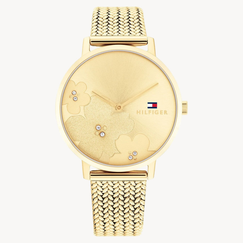 Tommy Hilfiger Tea Le Women’s Gold Floral Dial Watch 1782606 – 35 mm