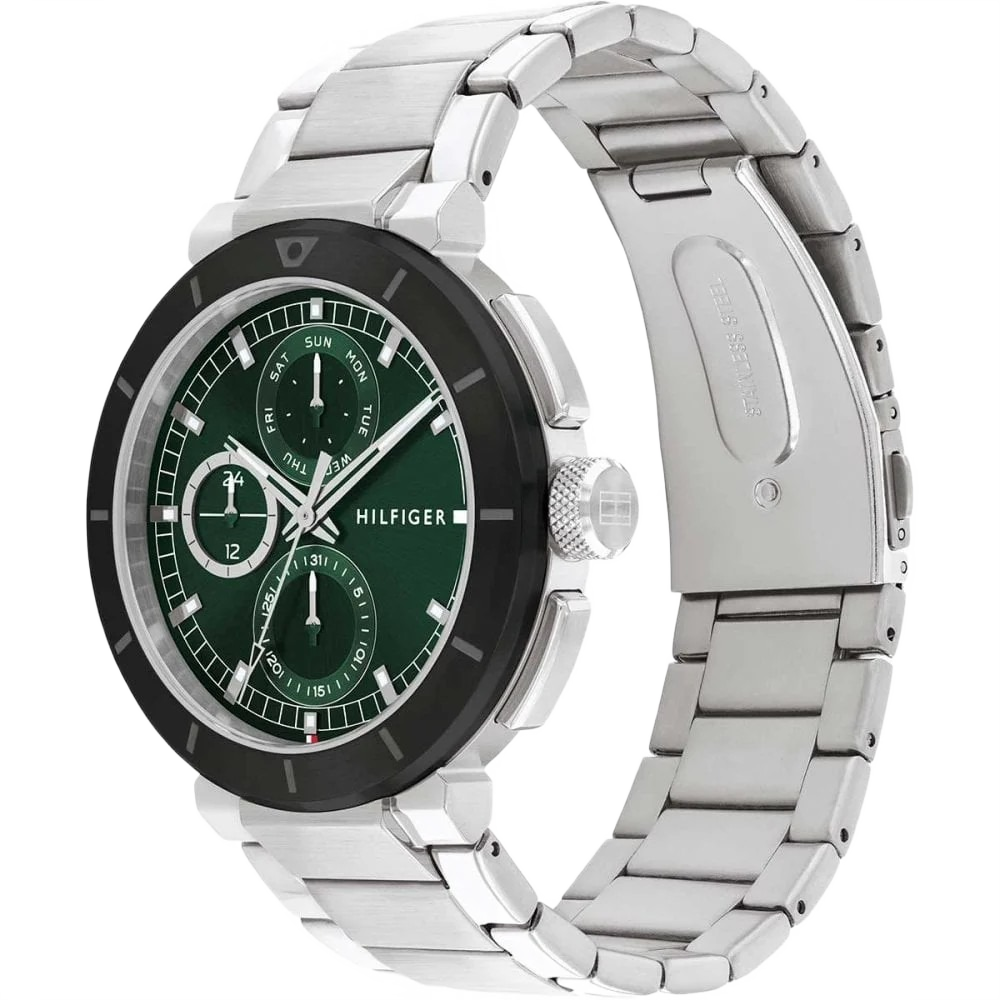 Tommy Hilfiger 1792117 Green Dial Stainless Steel Mens Watch